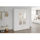 Interiax Kledingkast 'Lena' – 4 Deuren, 2 Lades, 1 Hanger, 2 Spiegels & 7 Legplanken | Wit | 185x160x52cm