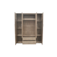 Interiax Kledingkast 'Lena' – 4 Deuren, 2 Lades, 1 Hanger, 2 Spiegels & 7 Legplanken | Sonoma Eik | 185x160x52cm