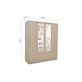 Interiax Kledingkast 'Lena' – 4 Deuren, 2 Lades, 1 Hanger, 2 Spiegels & 7 Legplanken | Sonoma Eik | 185x160x52cm