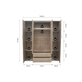 Interiax Kledingkast 'Lena' – 4 Deuren, 2 Lades, 1 Hanger, 2 Spiegels & 7 Legplanken | Sonoma Eik | 185x160x52cm