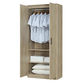 Interiax Opbergkast - Kledingkast 'Lucas' - 2 Deuren, 1 Hanger & 2 Legplanken | Sonoma Eik | 184x80x42 cm