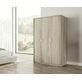 Interiax Kledingkast 'Amelie' – 3 Deuren, 1 Hanger & 4 Legplanken | Sonoma Eik | 180x120x54 cm