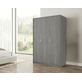 Interiax Kledingkast 'Amelie' – 3 Deuren, 1 Hanger & 4 Legplanken | Grijze Eik | 180x120x54 cm