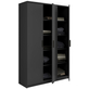 Interiax Armoire de rangement - Armoire 'Amelie' 3 portes et 8 étagères | Anthracite | 180x120x40 cm