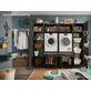Interiax WASHWALL 'Mary' Armoire de rangement pour lave-linge Anthracite - Avec 3 étagères - 162x50x67.5 cm