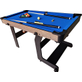 TopTable Fun Fold-Up Pool Table Wood/Blue 5FT