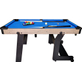TopTable Fun Fold-Up Pool Table Wood/Blue 5FT