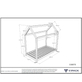 Peuterbed Huis 70x140 Wit