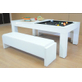 Milano Pooltafel & Eettafel 5 ft Piano Wit High Gloss 