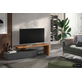 Tv-meubel Dee - Grijs Mat/Walnoot (180x40x45cm)
