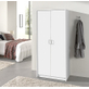 Interiax Kledingkast 'Amelie' – 2 Deuren, 1 Hanger & 1 Legplank | Wit | 180x80x54 cm