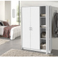 Interiax Kledingkast 'Amelie' – 3 Deuren, 1 Hanger & 4 Legplanken | Wit | 180x120x54 cm