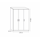 Interiax Kledingkast 'Amelie' – 3 Deuren, 1 Hanger & 4 Legplanken | Wit | 180x120x54 cm
