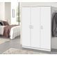 Interiax Armoire de rangement - Armoire 'Amelie' 3 portes et 8 étagères | Blanc | 180x120x40 cm