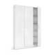 Interiax Armoire de rangement - Armoire 'Amelie' 3 portes et 8 étagères | Blanc | 180x120x40 cm