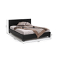 Interiax George Bed - Zwart PU Leder - 160x200 cm - Inclusief Lattenbodem