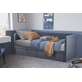 Interiax Liam Bed - Grijs Stof - 90x200cm - 2 schuiven