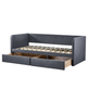 Interiax Liam Bed - Grijs Stof - 90x200cm - 2 schuiven