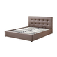 Interiax Morris Bed - Taupe PU leder - 160x200 cm - Inclusief Opbergkoffer