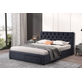 Interiax Dex Bed - Grijs Stof - 160x200 cm - Inclusief Lattenbodem