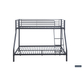 Interiax Trio Stapelbed - Metaal Donkergrijs - 140/90x200 cm - Inclusief Lattenbodems 