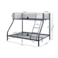 Interiax Trio Stapelbed - Metaal Donkergrijs - 140/90x200 cm - Inclusief Lattenbodems 