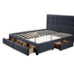 Interiax Jake bed - Grijs Stof -160x200 cm - Inclusief Lattenbodem