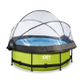 EXIT Lime zwembad ø244x76cm met overkapping, schaduwdoek en filterpomp - groen