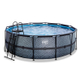 EXIT Stone zwembad Ã¸427x122cm met filterpomp - grijs