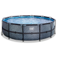 EXIT Stone zwembad Ã¸488x122cm met filterpomp - grijs