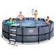 EXIT Piscine en pierre Ã¸450x122cm avec pompe de filtration - gris
