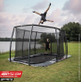 BERG Ultim Pro Bouncer Flatground Trampoline 500 + Safety Net Deluxe XL