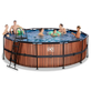 EXIT Wood zwembad Ã¸488x122cm met filterpomp - bruin