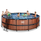 EXIT Piscine en bois Ã¸488x122cm avec pompe de filtration - marron