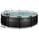 EXIT Noir Piscine en cuir Ã¸488x122cm avec pompe filtre Ã sable - noir