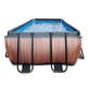 EXIT Wood zwembad 400x200x122cm met zandfilterpomp - bruin