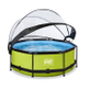EXIT Lime zwembad Ã¸244x76cm met overkapping en filterpomp - groen