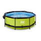 EXIT Lime zwembad Ã¸300x76cm met overkapping en filterpomp - groen