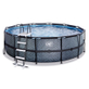 EXIT Stone zwembad ø450x122cm met filterpomp - grijs