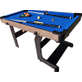 TopTable Fun Fold-Up Pool Table Wood/Blue 5FT