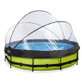 EXIT Lime zwembad Ã¸360x76cm met overkapping en filterpomp - groen