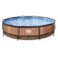 EXIT Wood zwembad Ã¸360x76cm met filterpomp - bruin