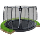 EXIT Dynamic groundlevel trampoline ø305cm met veiligheidsnet - zwart