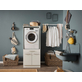 Interiax WASHWALL 'Mary' Armoire murale pour lave-linge ou sèche-linge Blanc - Avec 1 tiroir pour panier à linge et 1 compartiment de rangement avec 2 portes - Armoire pour lave-linge - 162x67.5x67.5 cm