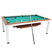North Essence White / Walnut 7FT Combi Pool Table / Dining Table