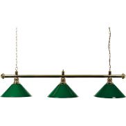 Biljartlamp pool met drie kappen Groen