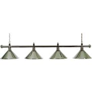 Biljartlamp pool Avec vier kappen Chroom