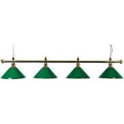 Biljartlamp pool Avec vier kappen Vert / Messing