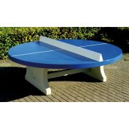 Heblad Tafeltennistafel Beton Blauw Rond