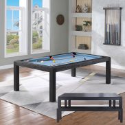 Top Table Lexor Pool Table Dinner Design Black-Oak 7FT